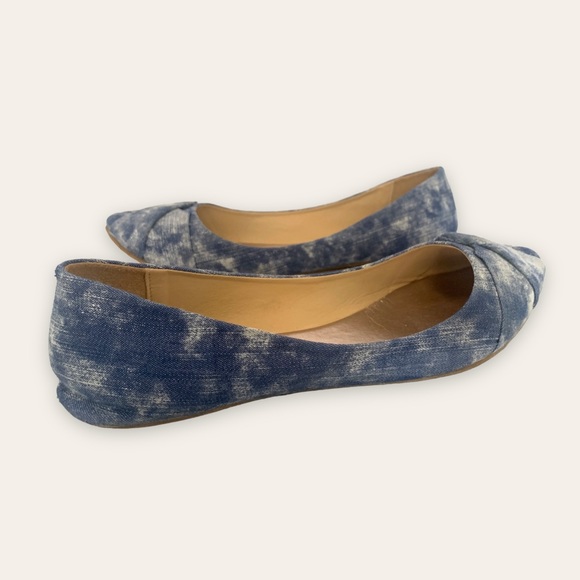 Costa Blanca X Shiny Acid-wash Denim Almond Toe Flats in Blue, White (EUR 36) - Picture 6 of 8